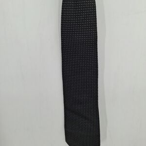 GIORGIO ARMANI CLASSIC ALL SILK ITALIAN HAND MADE White DOTS BLACK FIELD NECKTIE